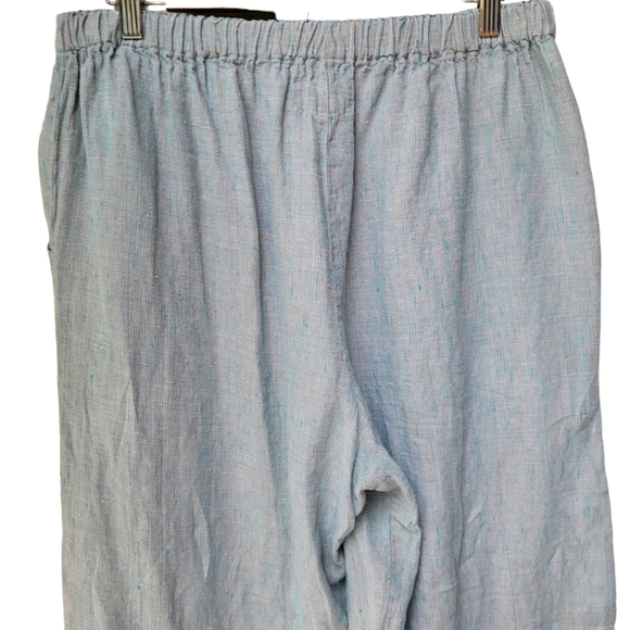 Flax 100% Linen Striped Wide Leg Pants Size M - Picture 5 of 15